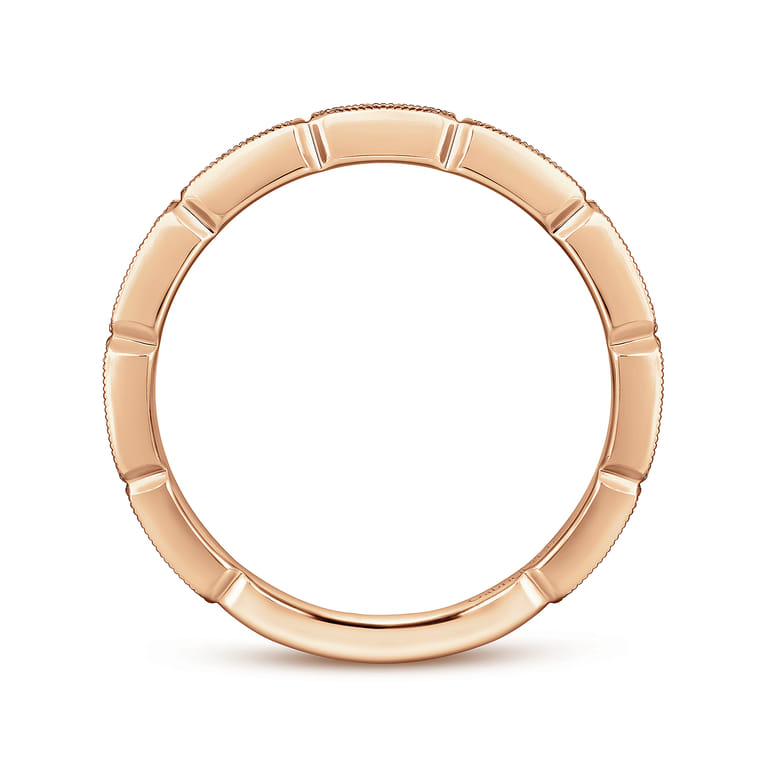 14K Rose Gold Matching Diamond Wedding Band - 0.12 ct - Shot 2