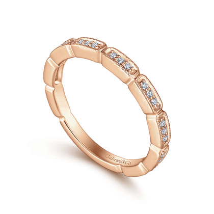 14K Rose Gold Matching Diamond Wedding Band