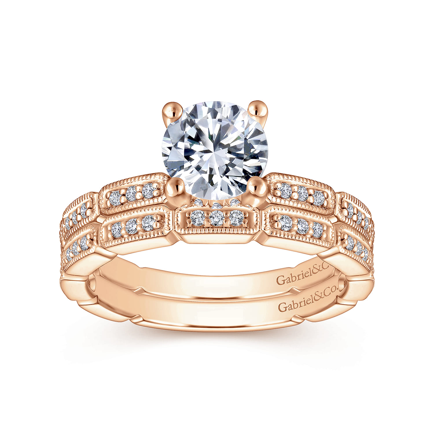 14K Rose Gold Matching Diamond Wedding Band - 0.12 ct - Shot 4