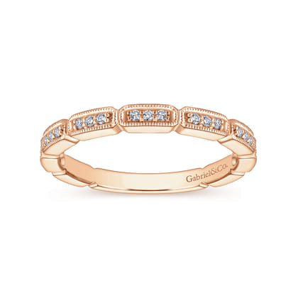 14K Rose Gold Matching Diamond Wedding Band