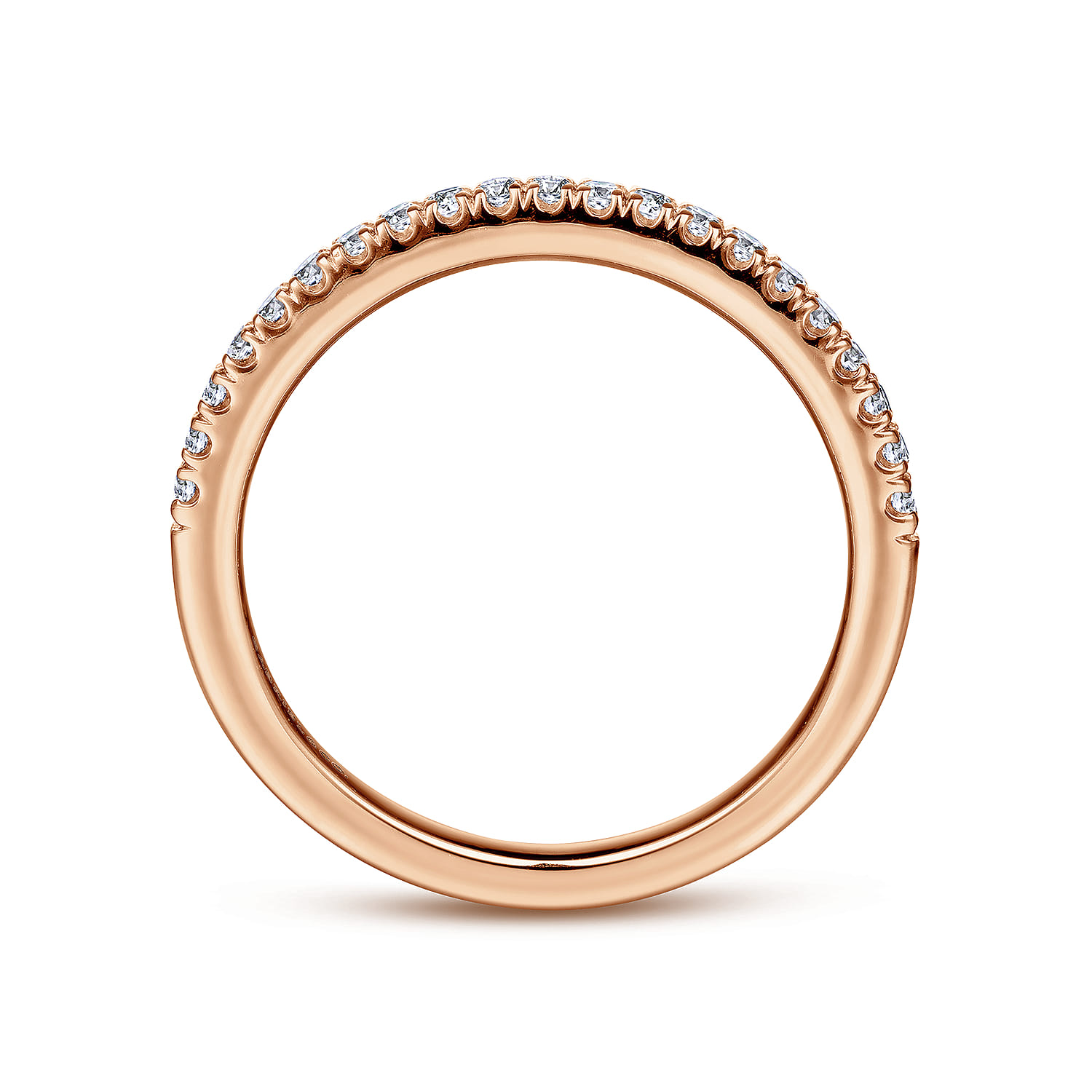 14K Rose Gold Matching Diamond Wedding Band - 0.19 ct - Shot 2