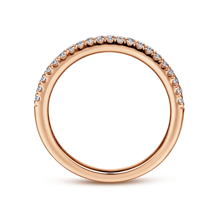 14K Rose Gold Matching Diamond Wedding Band - 0.19 ct - Shot 2