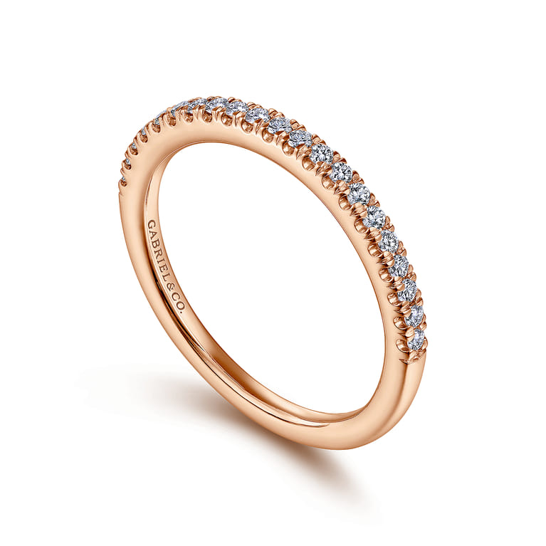 14K Rose Gold Matching Diamond Wedding Band - 0.19 ct - Shot 3