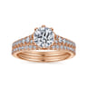 14K Rose Gold Matching Diamond Wedding Band - 0.19 ct