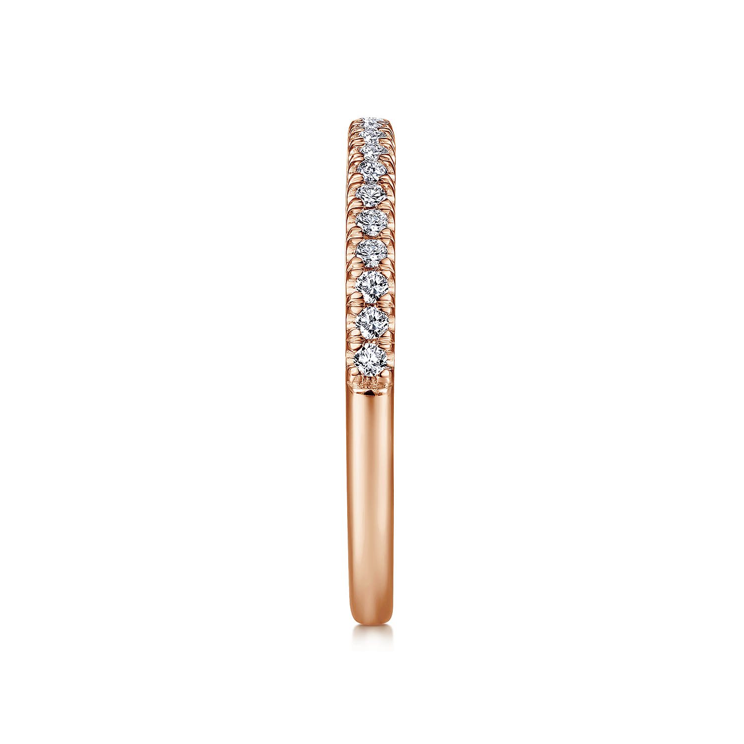 14K Rose Gold Matching Diamond Wedding Band - 0.19 ct - Shot 5
