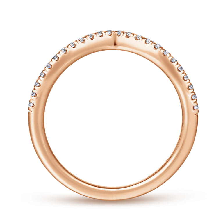 14K Rose Gold Matching Diamond Wedding Band - 0.15 ct - Shot 2