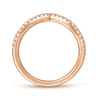 14K Rose Gold Matching Diamond Wedding Band - 0.15 ct