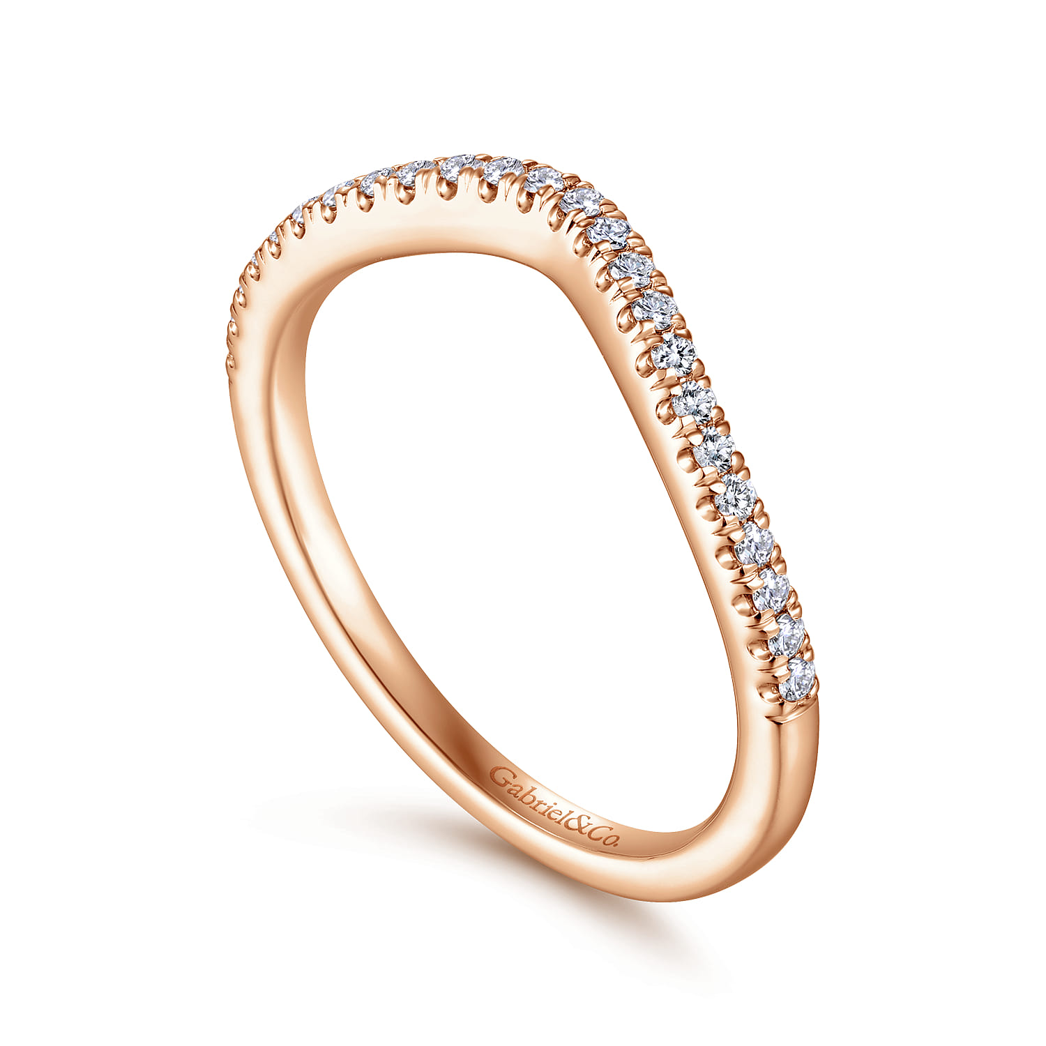 14K Rose Gold Matching Diamond Wedding Band - 0.15 ct - Shot 3