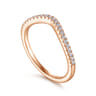 14K Rose Gold Matching Diamond Wedding Band - 0.15 ct