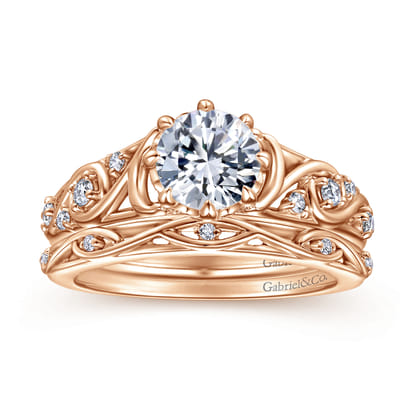 14K Rose Gold Matching Diamond Wedding Band
