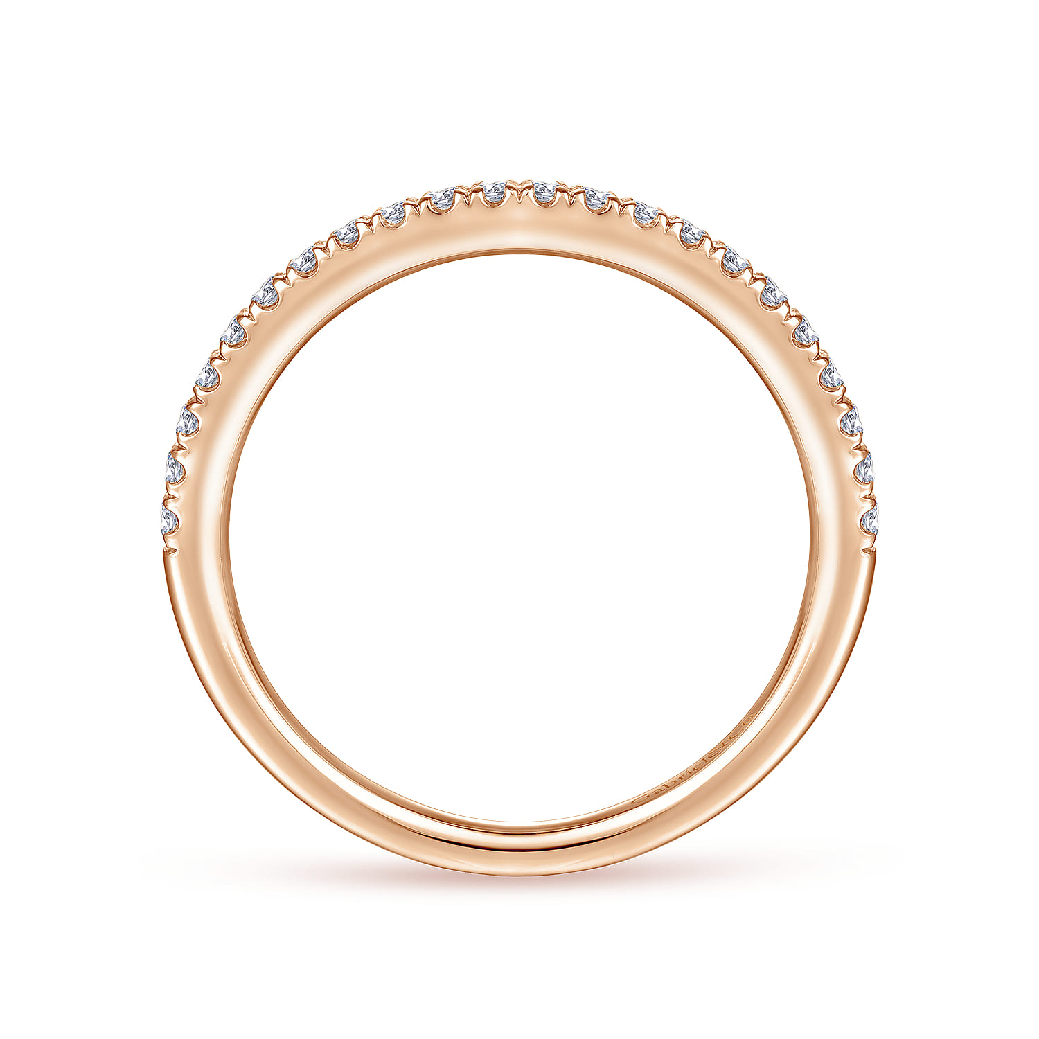 14K Rose Gold Matching Diamond Wedding Band - 0.2 ct - Shot 2