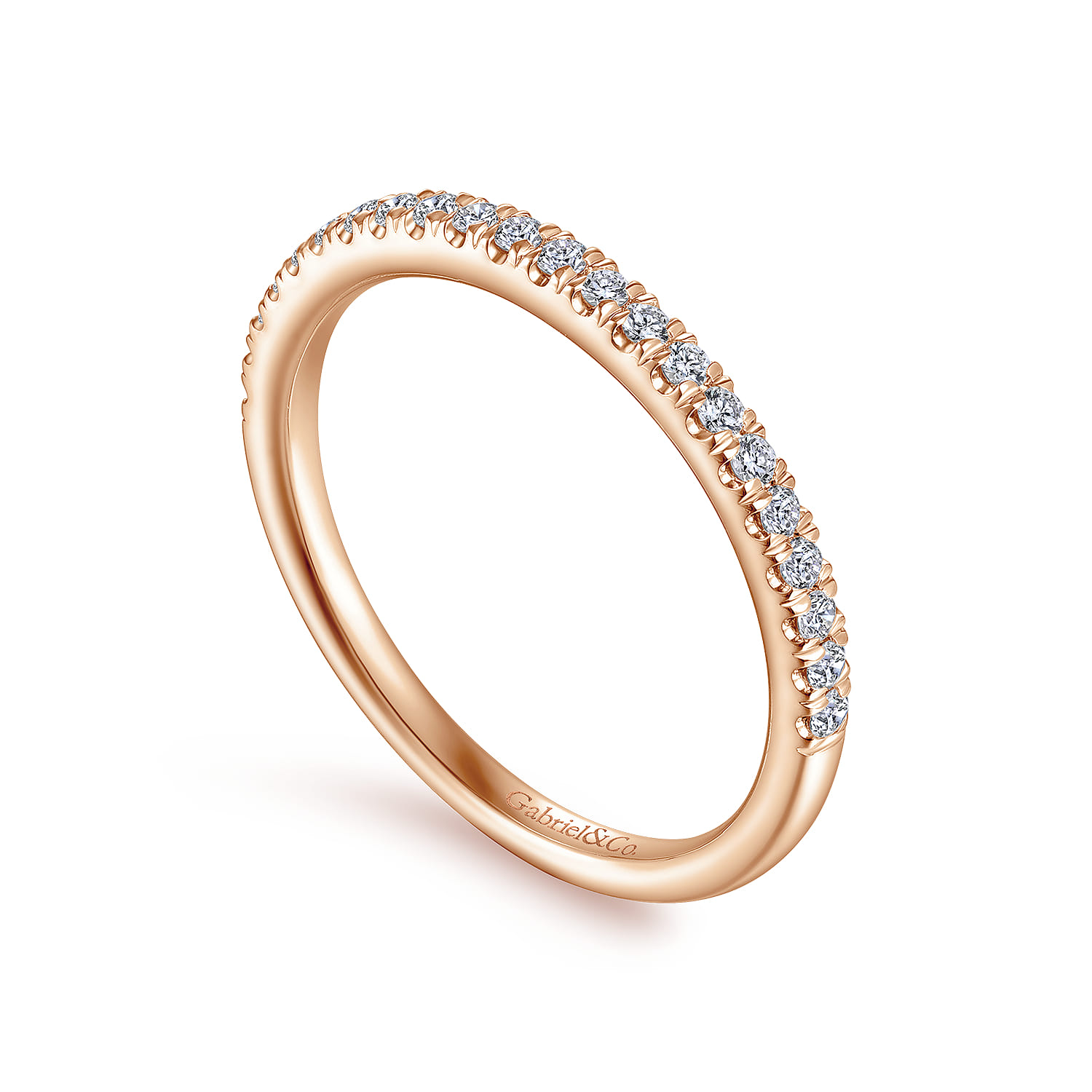 14K Rose Gold Matching Diamond Wedding Band - 0.2 ct - Shot 3