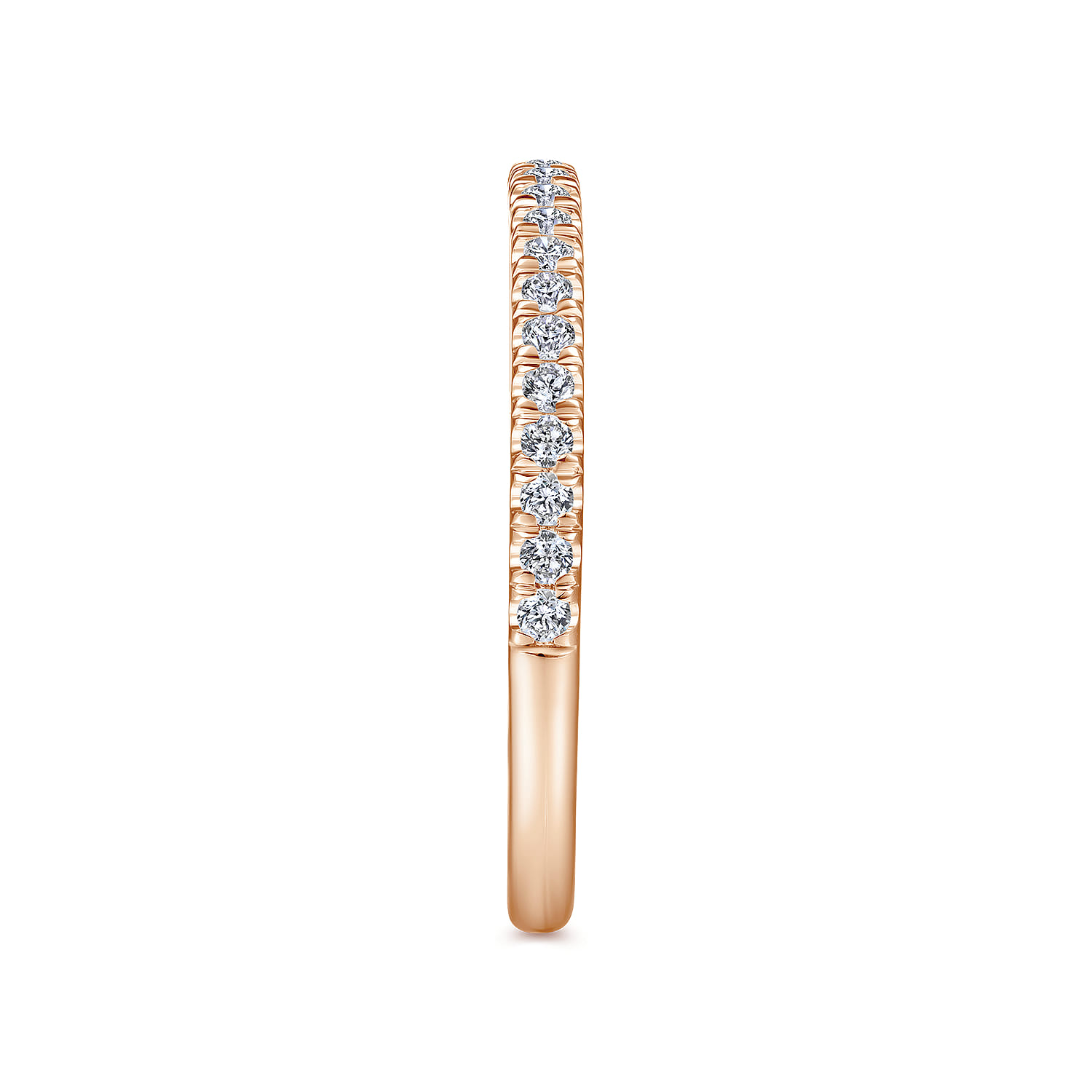 14K Rose Gold Matching Diamond Wedding Band - 0.2 ct - Shot 5