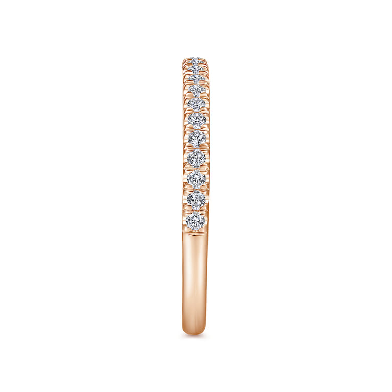 14K Rose Gold Matching Diamond Wedding Band - 0.2 ct - Shot 5