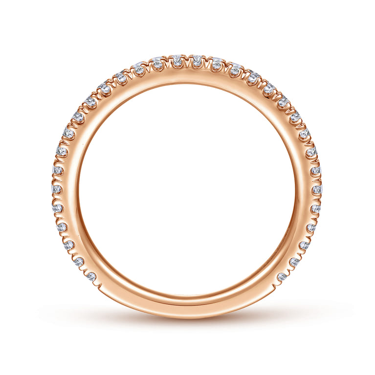 14K Rose Gold Matching Diamond Wedding Band - 0.34 ct - Shot 2