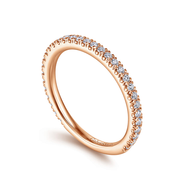 14K Rose Gold Matching Diamond Wedding Band - 0.34 ct - Shot 3
