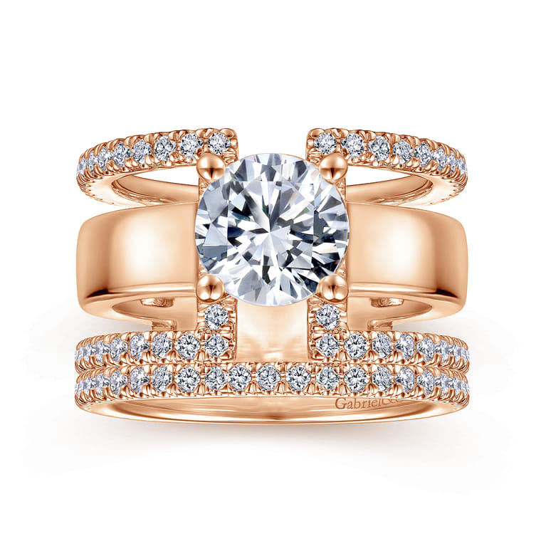 14K Rose Gold Matching Diamond Wedding Band - 0.34 ct - Shot 4