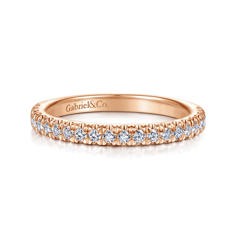 14K Rose Gold Matching Diamond Wedding Band - 0.31 ct - Shot 1