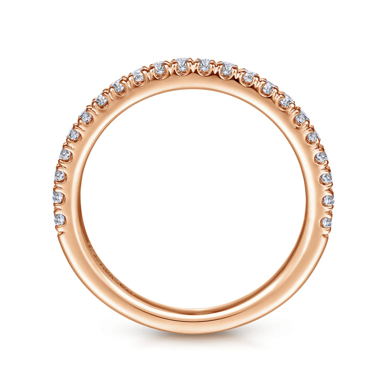 14K Rose Gold Matching Diamond Wedding Band - 0.31 ct - Shot 2