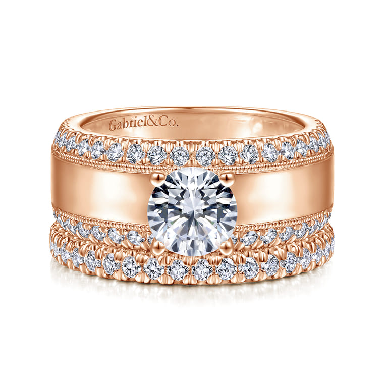 14K Rose Gold Matching Diamond Wedding Band - 0.31 ct - Shot 4