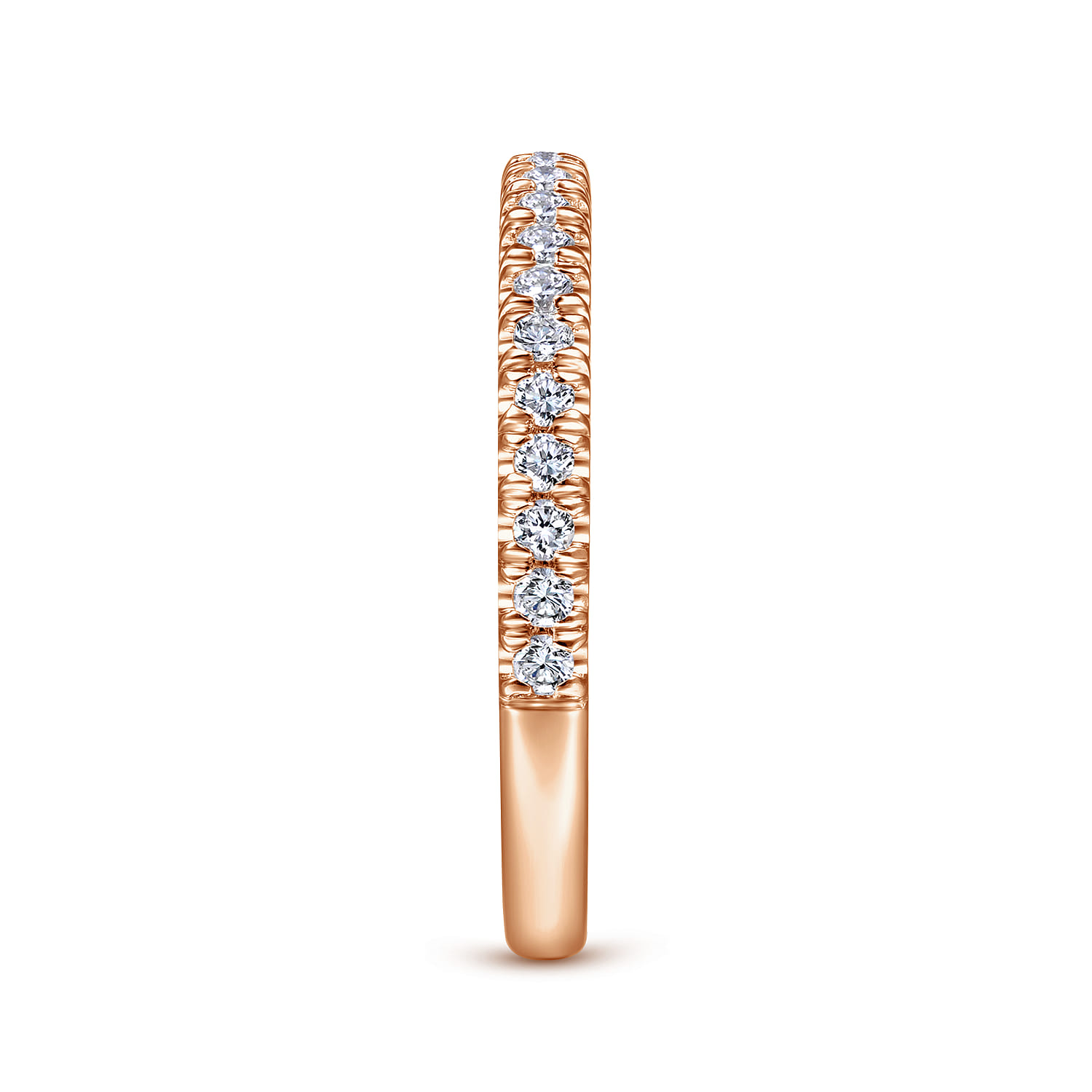 14K Rose Gold Matching Diamond Wedding Band - 0.31 ct - Shot 5