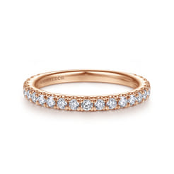 14K Rose Gold Matching Diamond Wedding Band