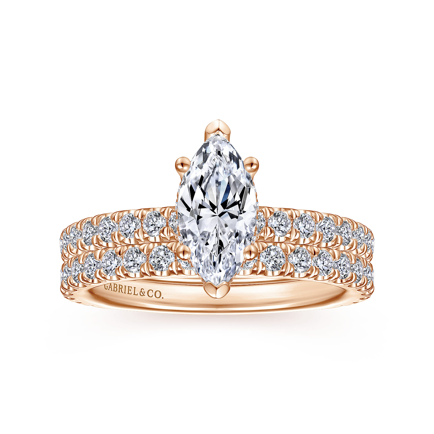 14K Rose Gold Matching Diamond Wedding Band - 0.5 ct - Shot 4