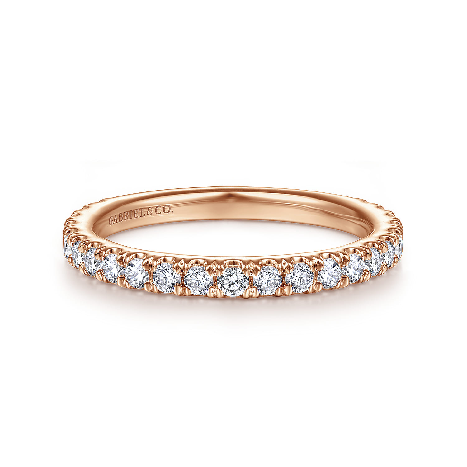 14K Rose Gold Matching Diamond Wedding Band - 0.5 ct - Shot 1
