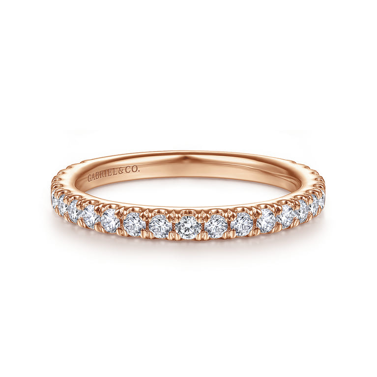 14K Rose Gold Matching Diamond Wedding Band - 0.5 ct - Shot 1