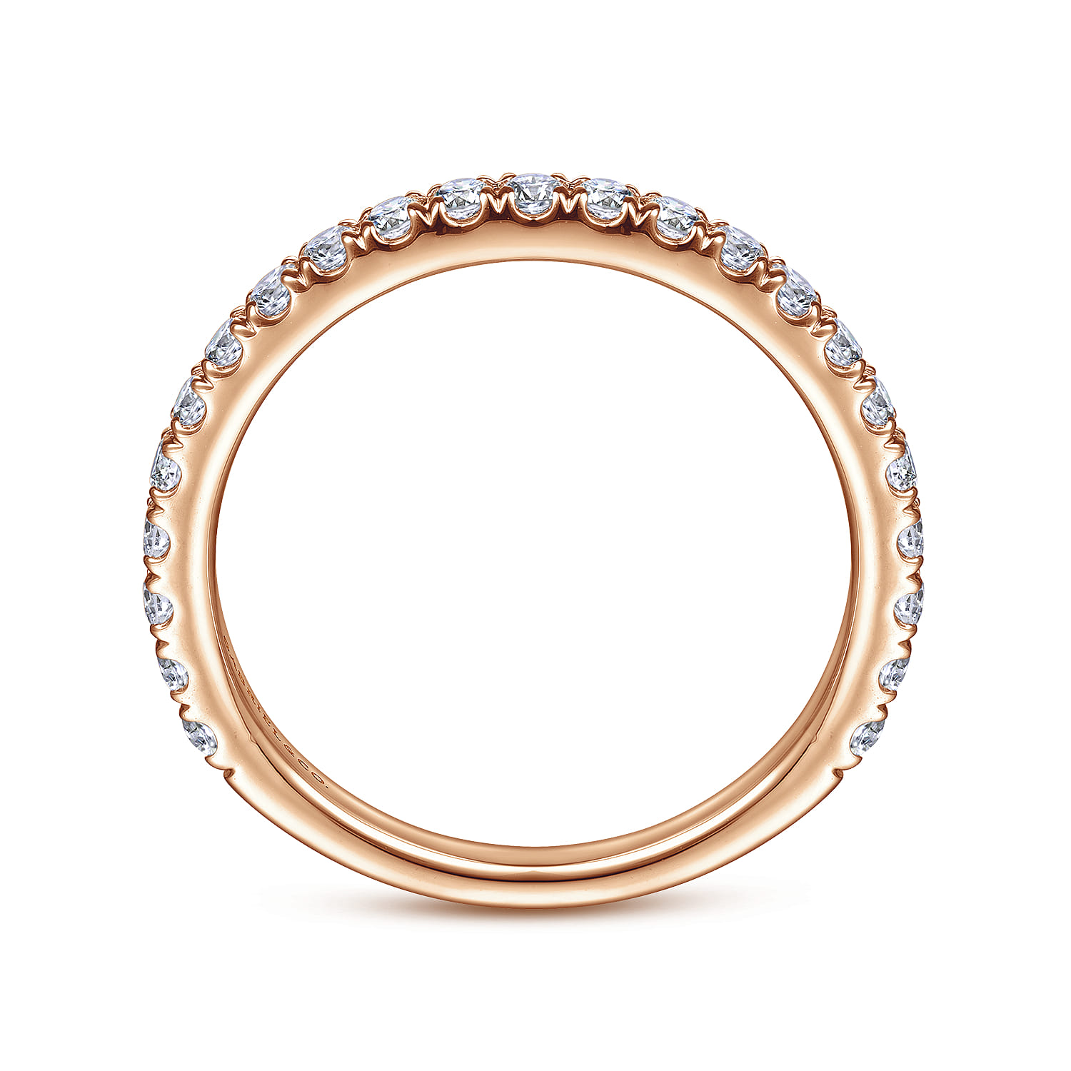 14K Rose Gold Matching Diamond Wedding Band - 0.5 ct - Shot 2