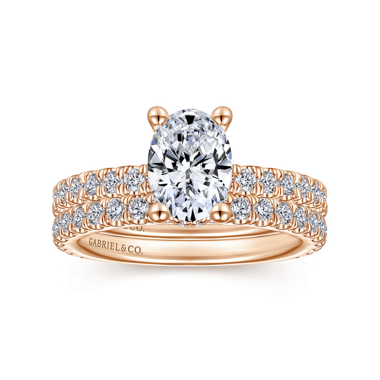 14K Rose Gold Matching Diamond Wedding Band - 0.5 ct - Shot 4
