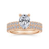 14K Rose Gold Matching Diamond Wedding Band - 0.5 ct