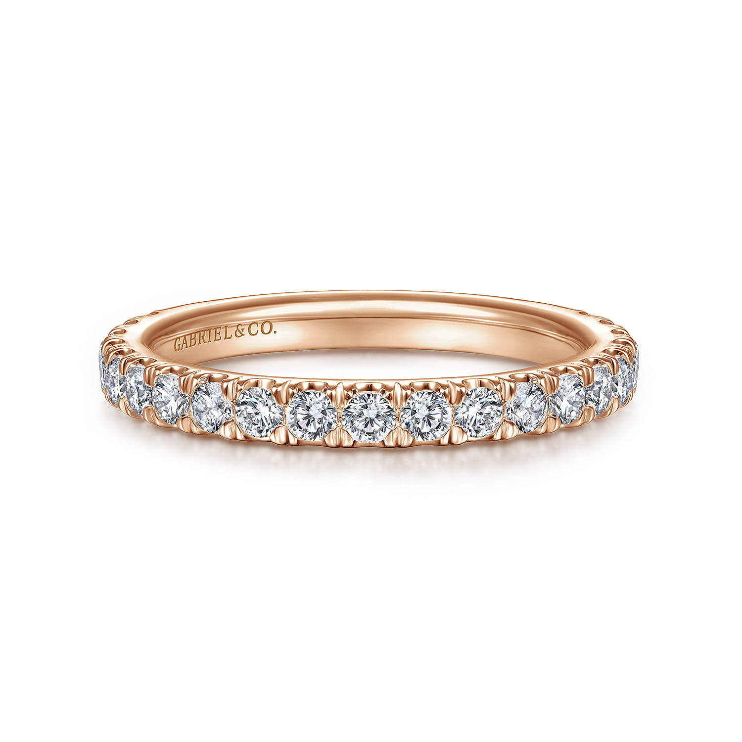14K Rose Gold Matching Diamond Wedding Band - 0.6 ct - Shot 1