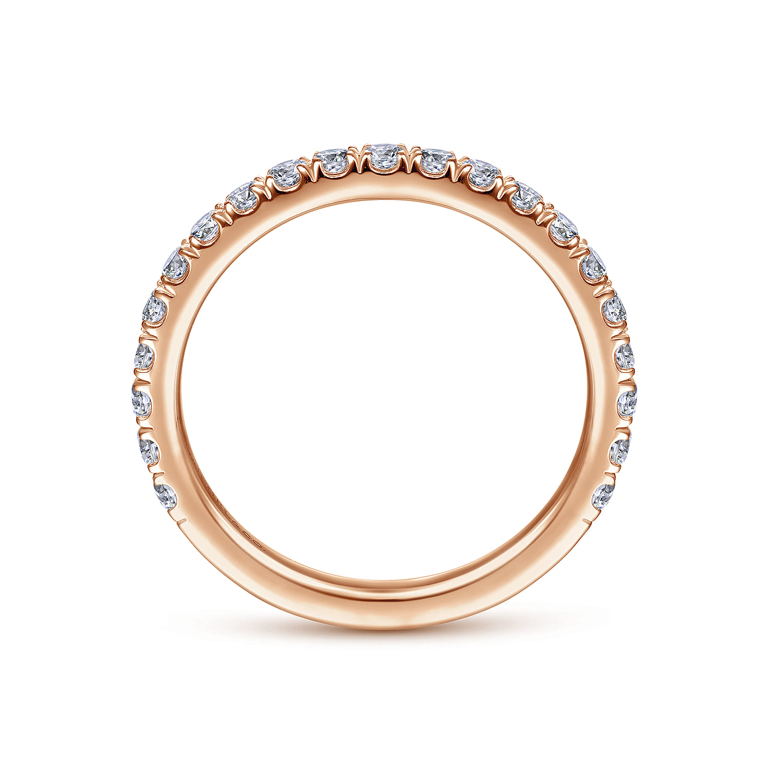 14K Rose Gold Matching Diamond Wedding Band - 0.6 ct - Shot 2