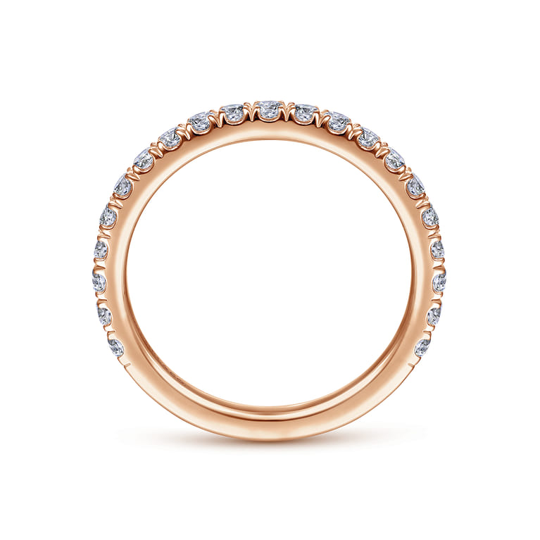 14K Rose Gold Matching Diamond Wedding Band - 0.6 ct - Shot 2