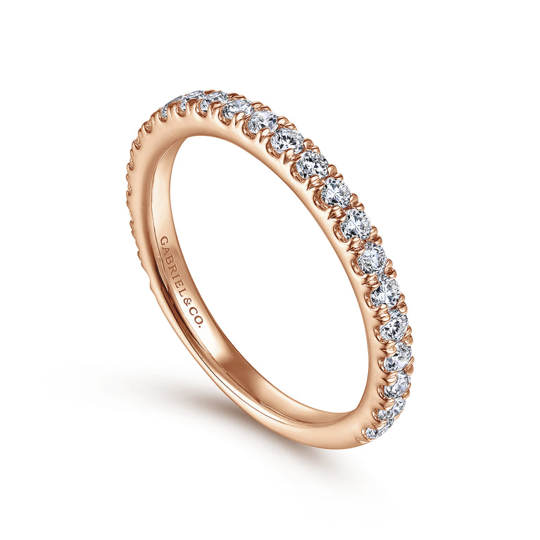 14K Rose Gold Matching Diamond Wedding Band - 0.5 ct - Shot 3