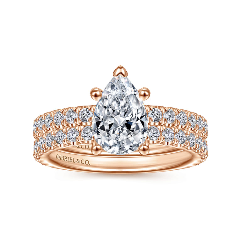 14K Rose Gold Matching Diamond Wedding Band - 0.5 ct - Shot 4