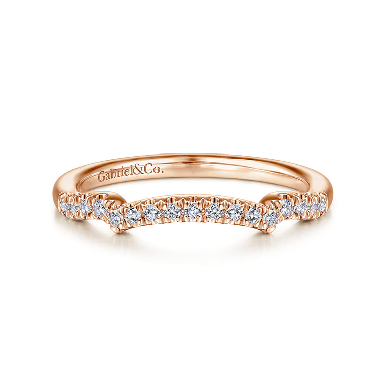 14K Rose Gold Matching Diamond Wedding Band - 0.14 ct - Shot 1