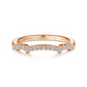 14K Rose Gold Matching Diamond Wedding Band - 0.14 ct