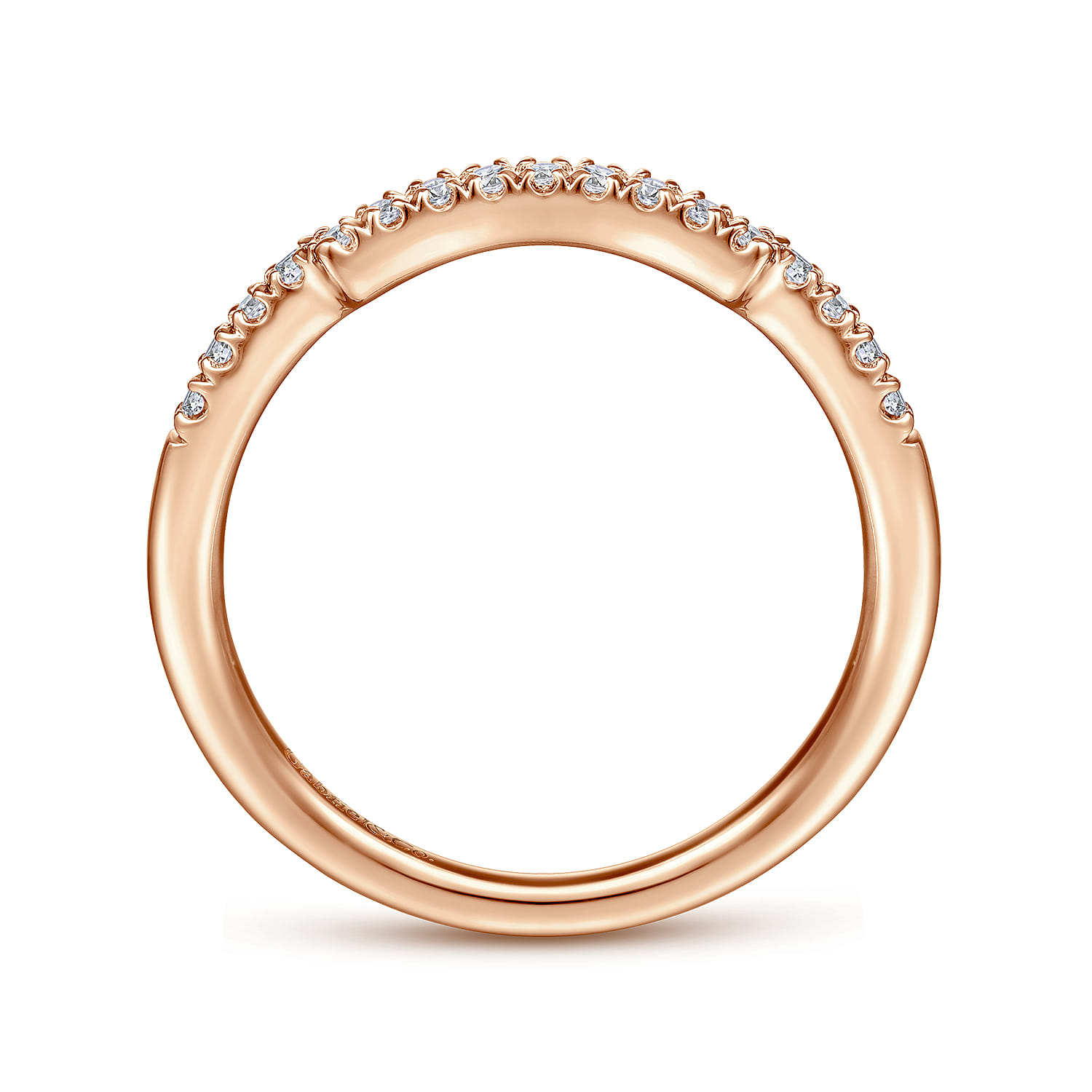 14K Rose Gold Matching Diamond Wedding Band - 0.14 ct - Shot 2