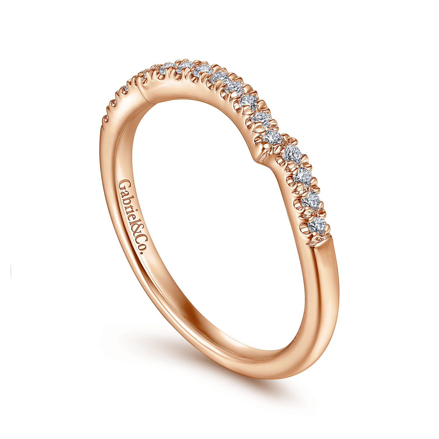 14K Rose Gold Matching Diamond Wedding Band - 0.14 ct - Shot 3