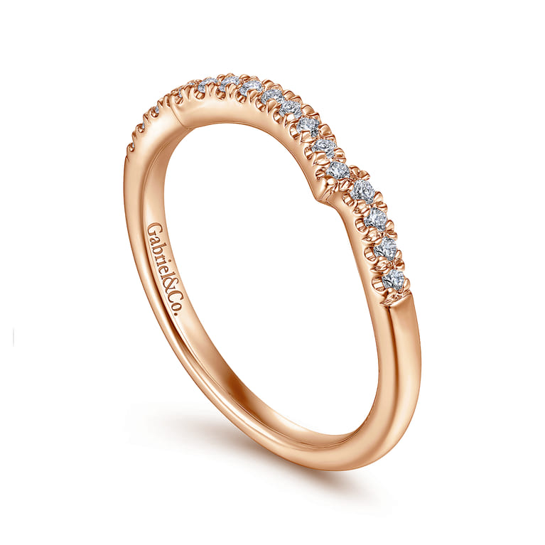 14K Rose Gold Matching Diamond Wedding Band - 0.14 ct - Shot 3