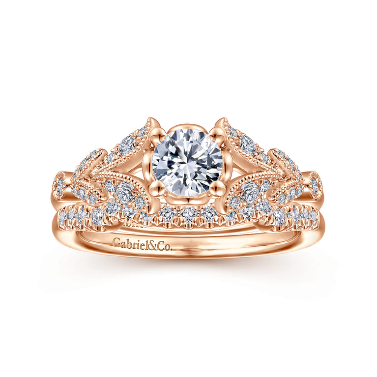 14K Rose Gold Matching Diamond Wedding Band - 0.14 ct - Shot 4