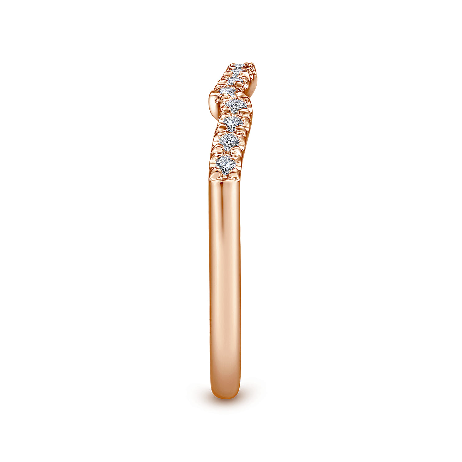 14K Rose Gold Matching Diamond Wedding Band - 0.14 ct - Shot 5
