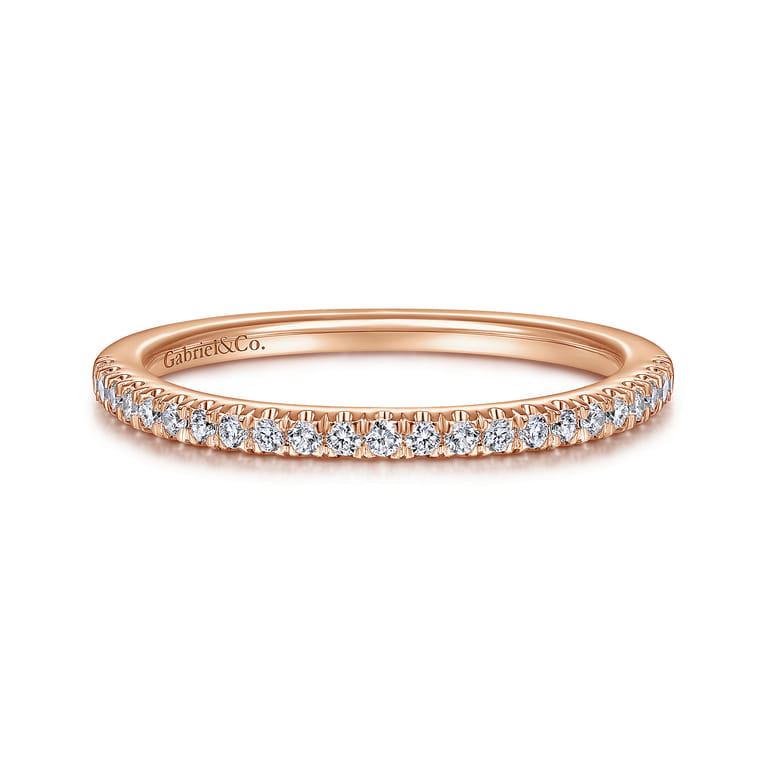 14K Rose Gold Matching Diamond Wedding Band - 0.15 ct - Shot 1