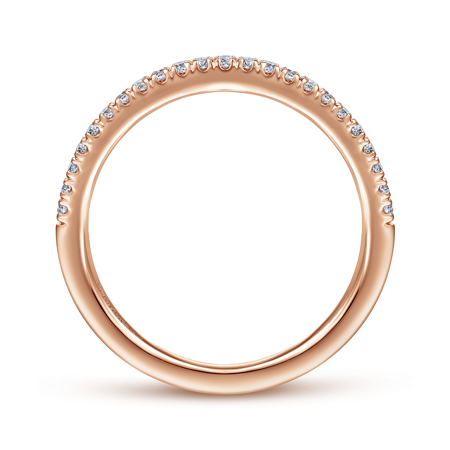 14K Rose Gold Matching Diamond Wedding Band - 0.15 ct - Shot 2