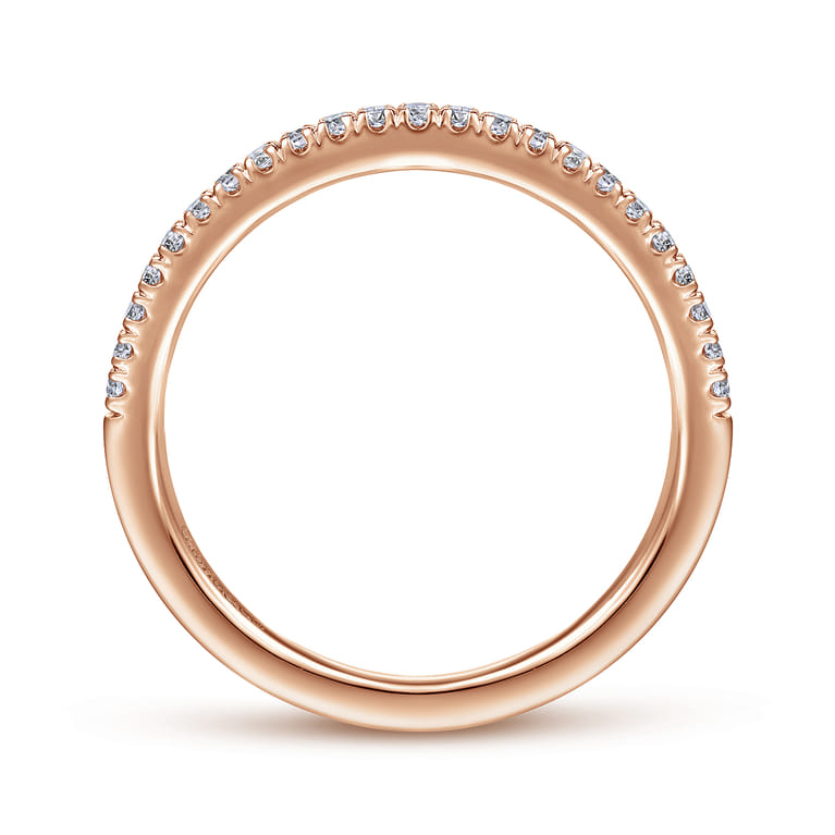 14K Rose Gold Matching Diamond Wedding Band - 0.15 ct - Shot 2