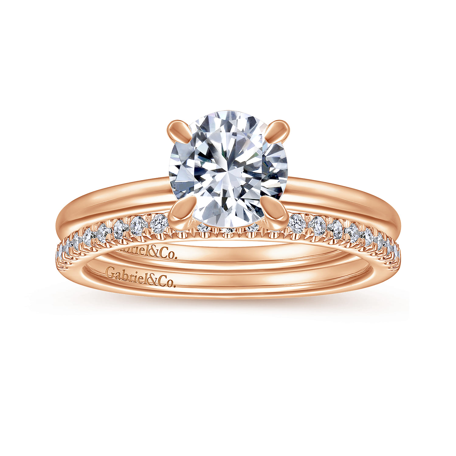14K Rose Gold Matching Diamond Wedding Band - 0.15 ct - Shot 4