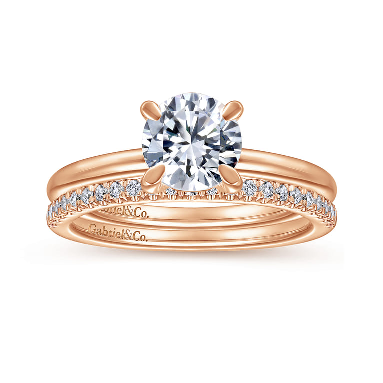 14K Rose Gold Matching Diamond Wedding Band - 0.15 ct - Shot 4