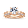 14K Rose Gold Matching Diamond Wedding Band - 0.15 ct
